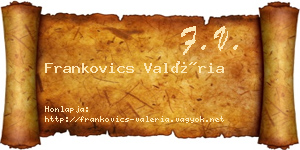 Frankovics Valéria névjegykártya